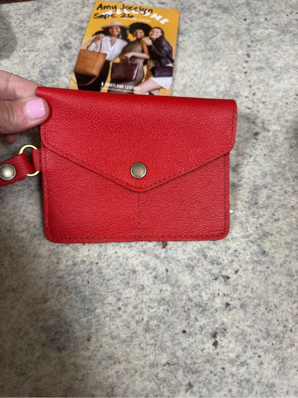 Portland Leather  NWOT Poppy Passport Wristlet